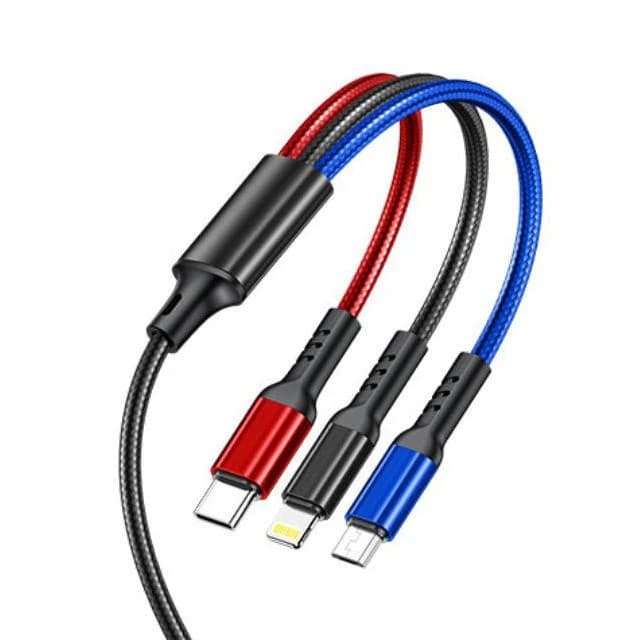 Awei CL-971 3-In-1 Braided Fast Charging Data Cable