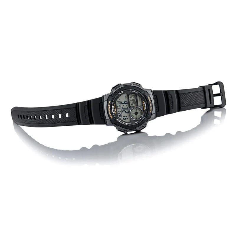 Casio AE-1000W-1AVDF World Time Multifunction Fiber Belt Watch for Men