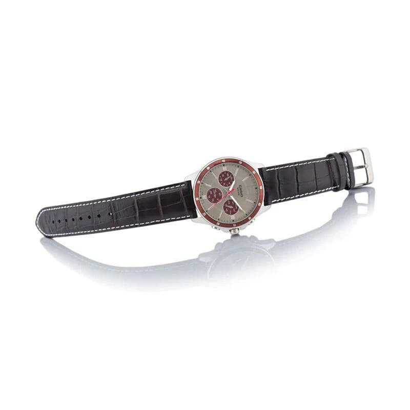 Casio MTP-1374L-7A1VDF Enticer Multifunction Brown Leather Belt Men's Watch