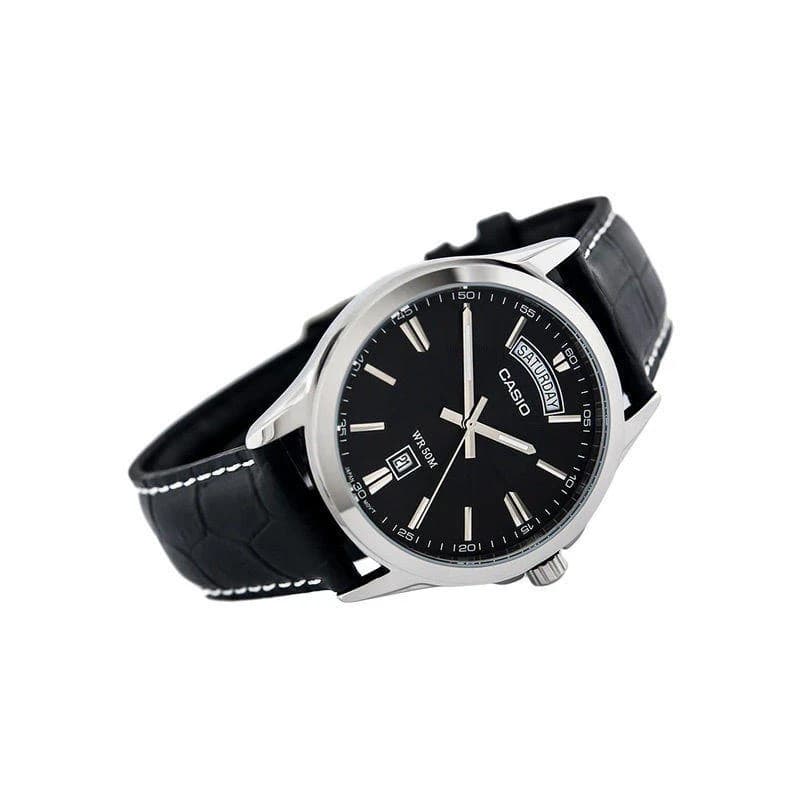 Casio Enticer Day Date Leather Belt Watch MTP-1381L-1AVDF