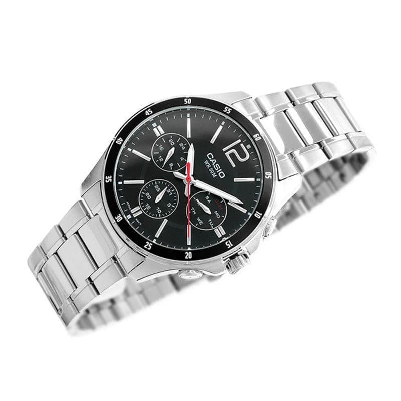 Casio Enticer Multifunction Silver Chain Watch MTP-1374D-1AVDF