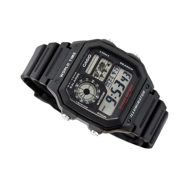 Casio AE-1200WH-1AVDF World Time Fiber Belt Men's Watch