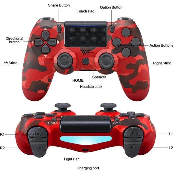 PS4 DualShock 4 Wireless Controller for PlayStation 4 (A Grade) - Red Camo