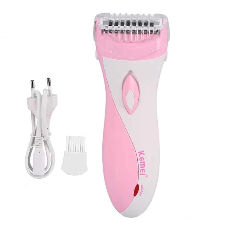Kemei KM-3018 Electric Hair Trimmer For Women - Pink