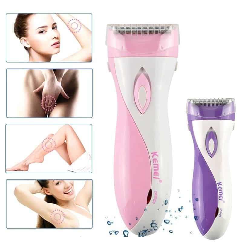 Kemei KM-3018 Electric Hair Trimmer For Women - Pink