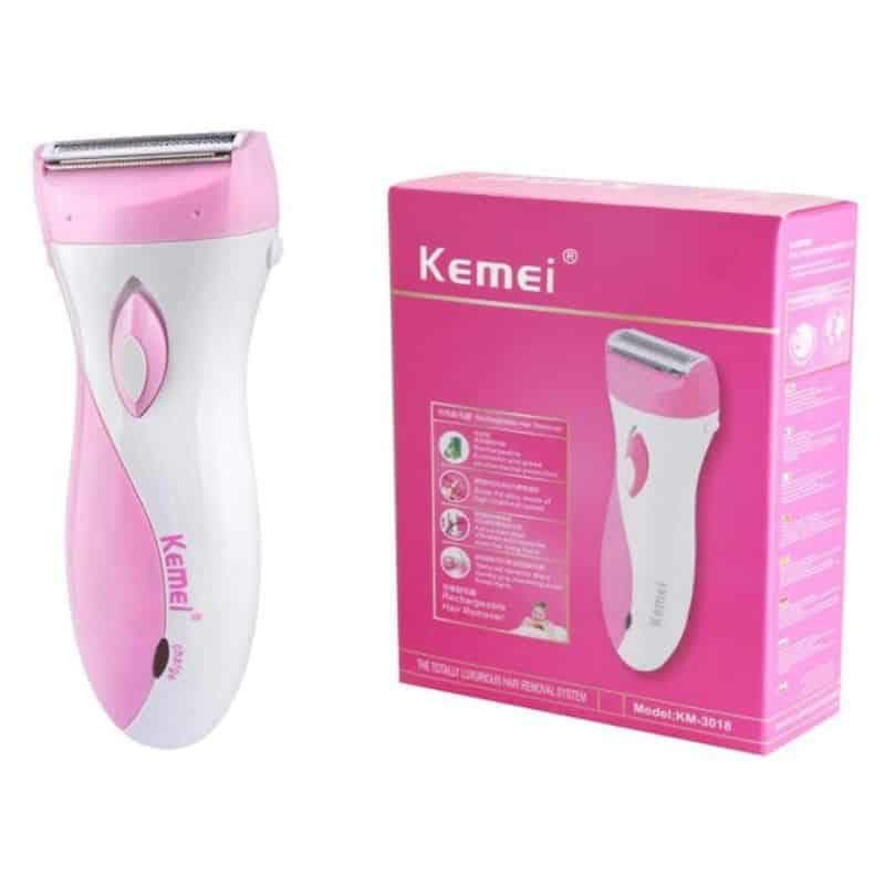 Kemei KM-3018 Electric Hair Trimmer For Women - Pink