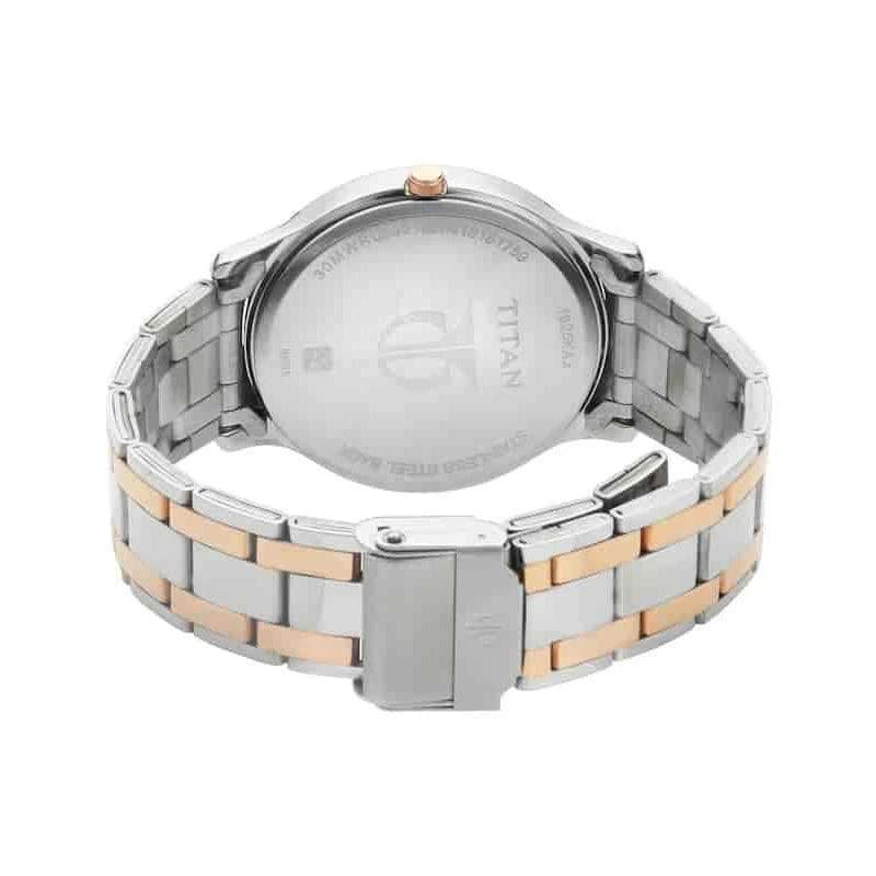 Titan 1825KM01 Analog Date Dual Tone Stainless Steel Watch for Men