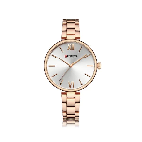Curren 9017 Quartz Women’s Watch-Rose Gold White