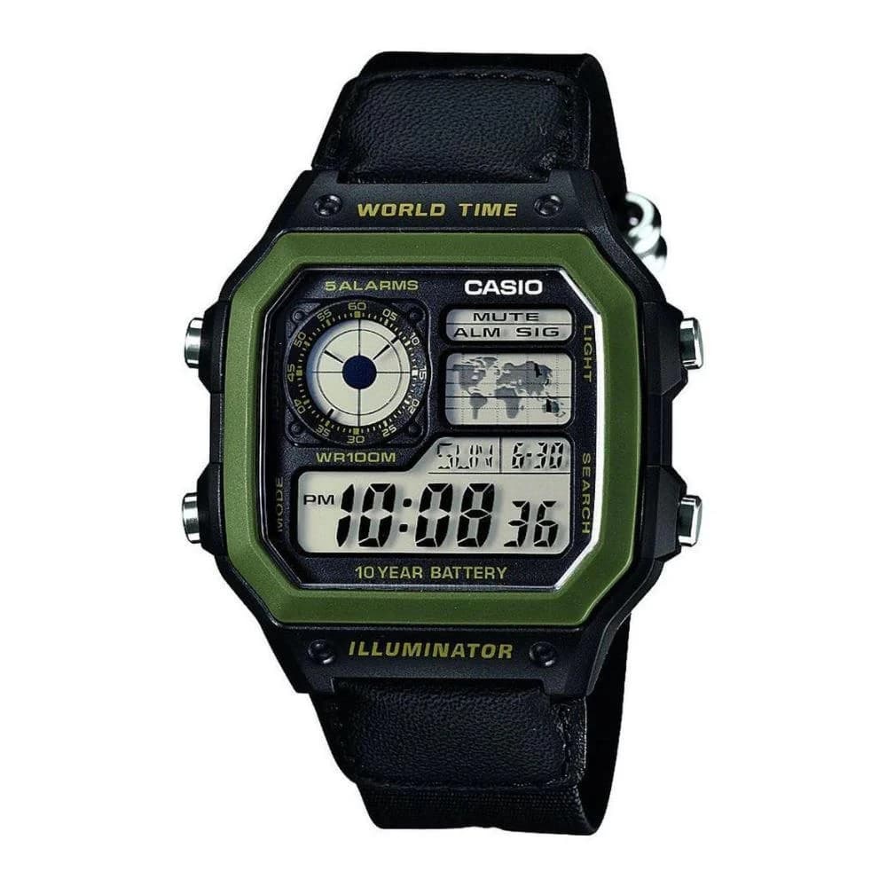 Casio AE-1200WHB-1BVDF World Time Men’s Watch