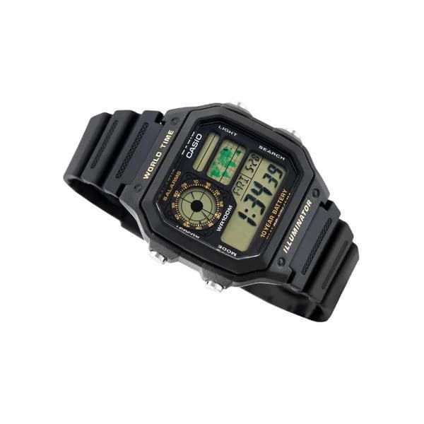 Casio AE-1200WH-1BVDF Youth World Time Digital Resin Belt Men’s Watch