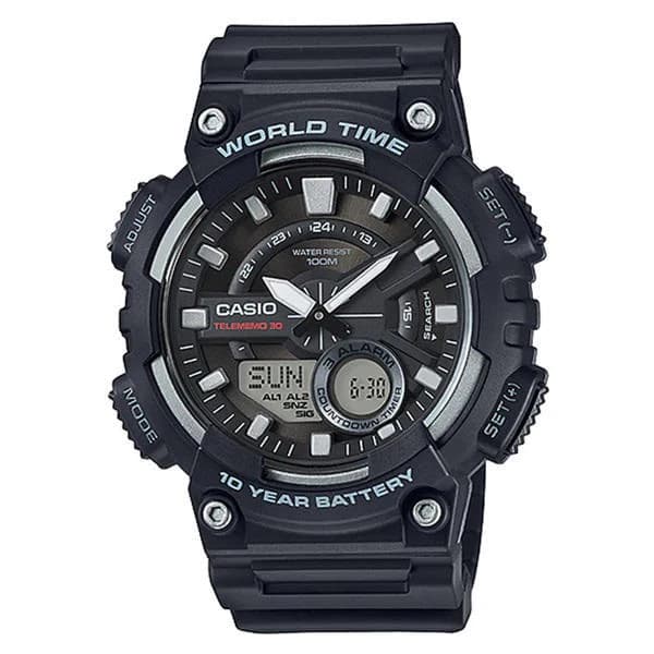 Casio AEQ-110W-1AVDF Dual Time Multifunction Fiber Belt Watch