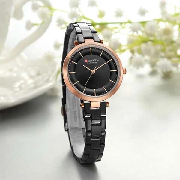 Curren 9054 Luxury Stainless Steel Watch for Women – Black