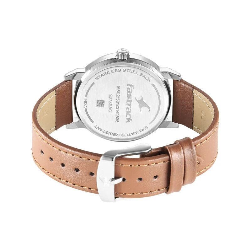 Fastrack 3278SL03 Stunners Green Dial Leather Watch for Guys