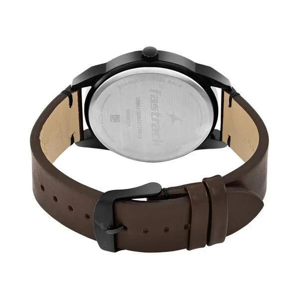 Fastrack 3308KL01 Stunners Analog Black dial Leather Watch for Guys