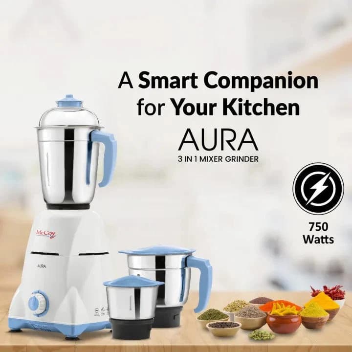 McCoy Aura 750W 3 Jars Mixer Grinder