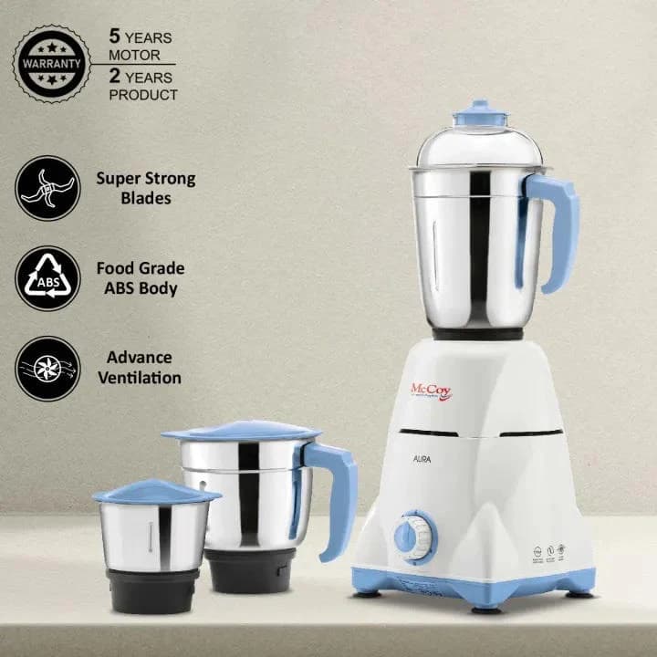 McCoy Aura 750W 3 Jars Mixer Grinder