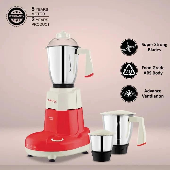 McCoy Super Grind 750W 3 Jars Mixer Grinder