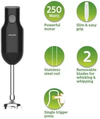 Philips Alloy Steel HL1655/02 Hand Blender 250W - Black
