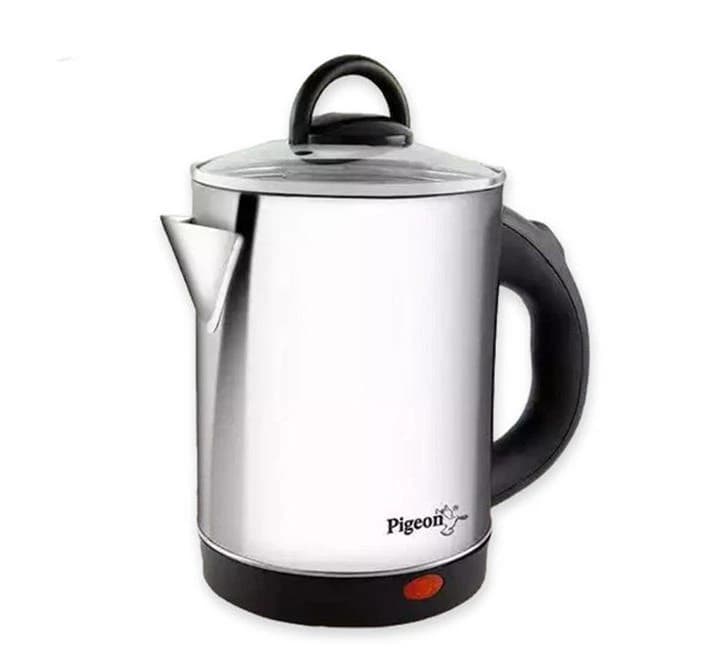 Pigeon Hot Stainless Steel Electric Kettle, 1.7 Litre, with 1500 Watt,(SAP-14525) boiler for Water, milk, tea, coffee, instant noodles, soup etc, Silver, Large