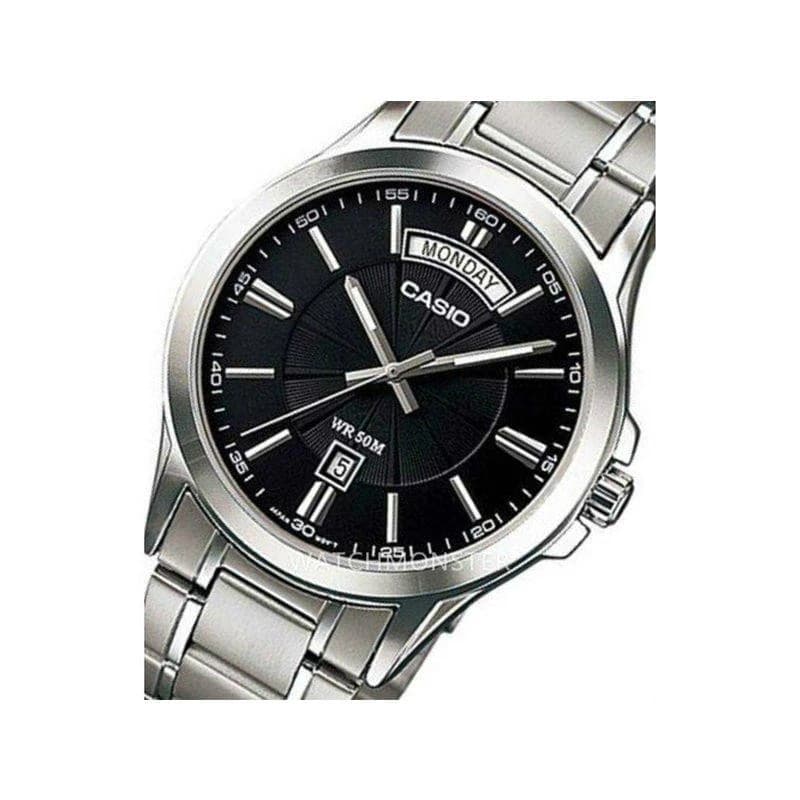 Casio Enticer Day Date Silver Chain Watch MTP-1381D-1AV