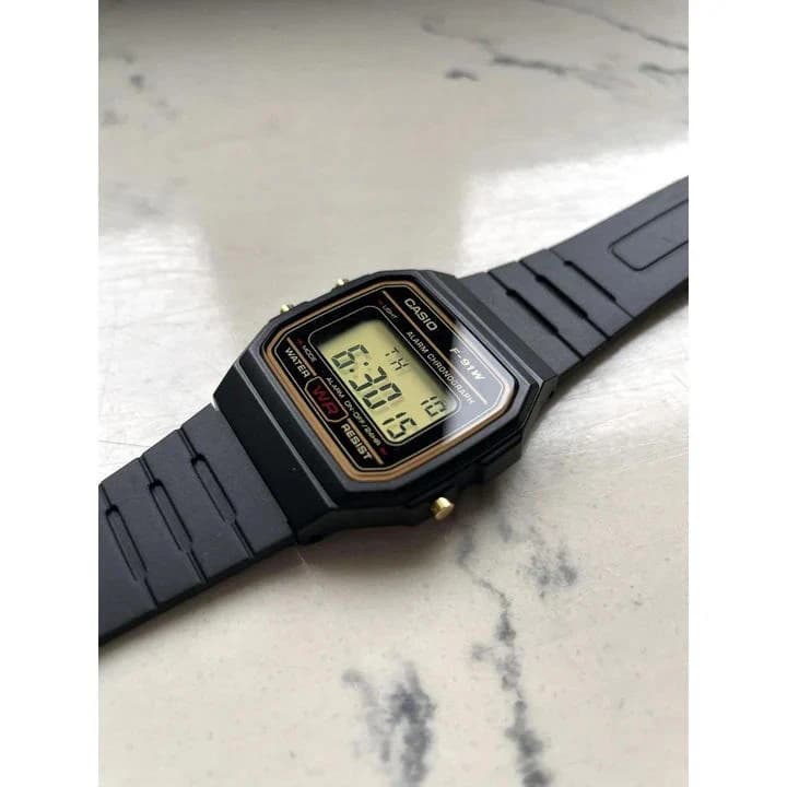 Casio Vintage Digital Resin Belt Watch F-91WG-9QDF