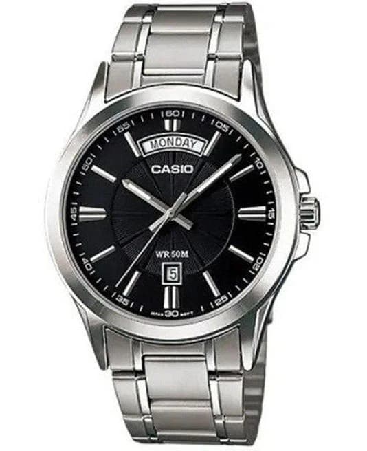 Casio Enticer Day Date Silver Chain Watch MTP-1381D-1AV