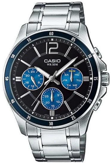 Casio MTP-1374D-2AVDF Enticer Multifunction Stainless Steel Men's Watch
