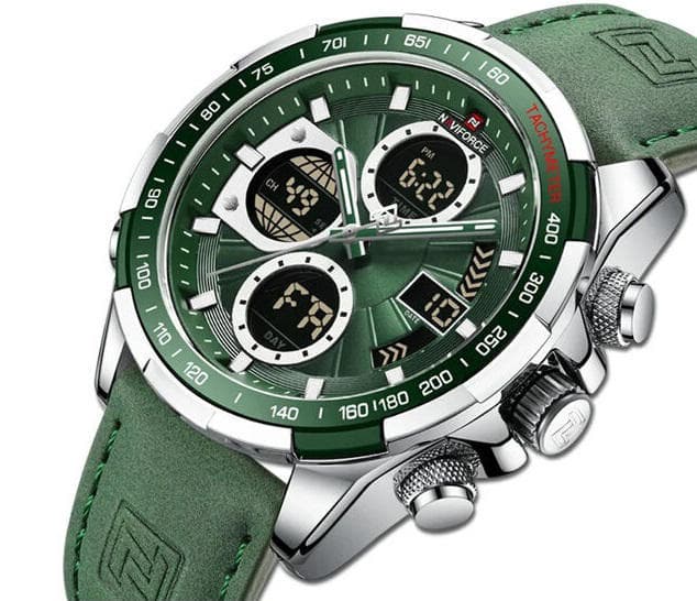 Naviforce 9197 L Quartz Men’s Watch–Silver Green