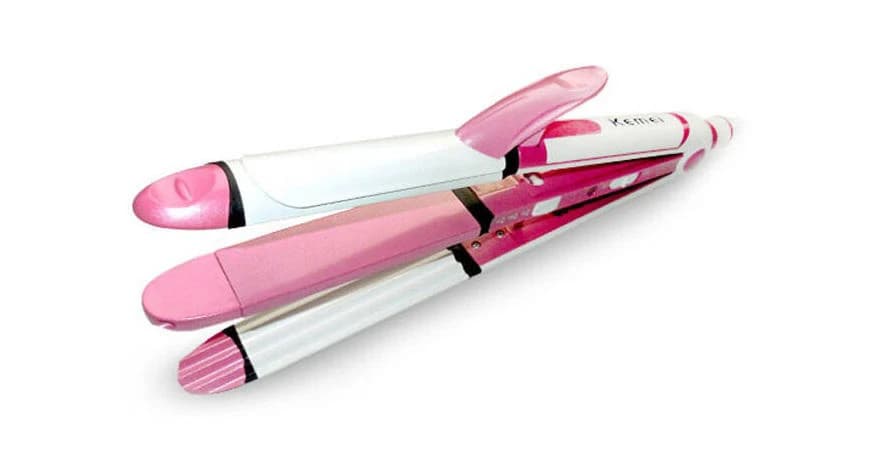 Kemei KM-1291 Ceramic Professional 3 in 1 Electric Hair Straightener Curler Styler and Crimper