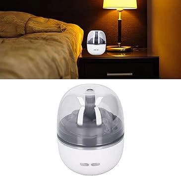 Mini Essential Oil Diffuser Humidifier, Moisturizing 260ml Rechargeable Large Mist Volume Aromatherapy Humidifier Ultrasonic for Living Room for Yoga (White)