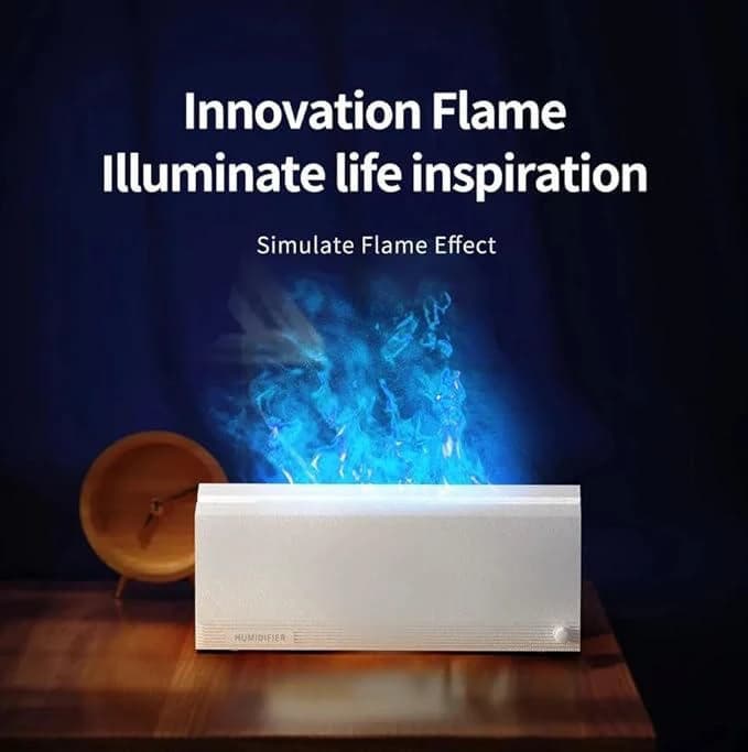 Fireplace Flame Diffuser by AlphaDesignLuxe, Aromatherapy Essential Oil Diffuser, 320ml Cool Mist Ultrasonic Humidifier