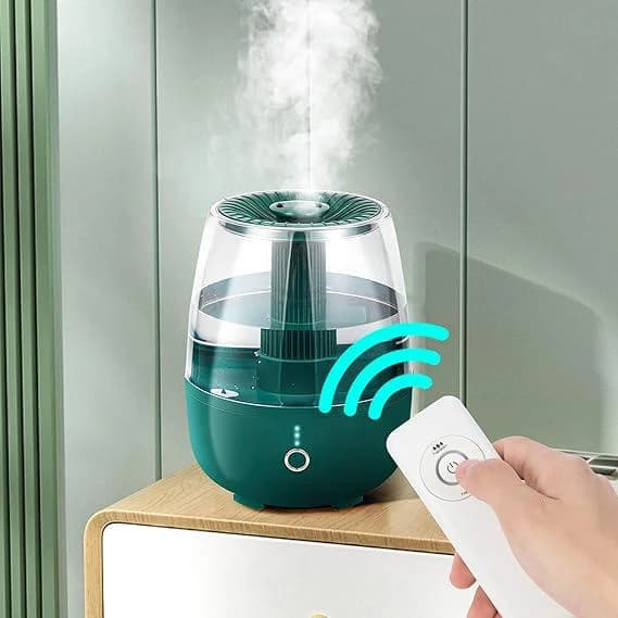 HOKC-N Cold Mist Humidifier, Bedroom Large Room Double Spray Ultrasonic Air Humidifier, 6.8 Liter Top Fill Desktop Humidifier, Three Stage Spray, Super Quiet, With Remote Control