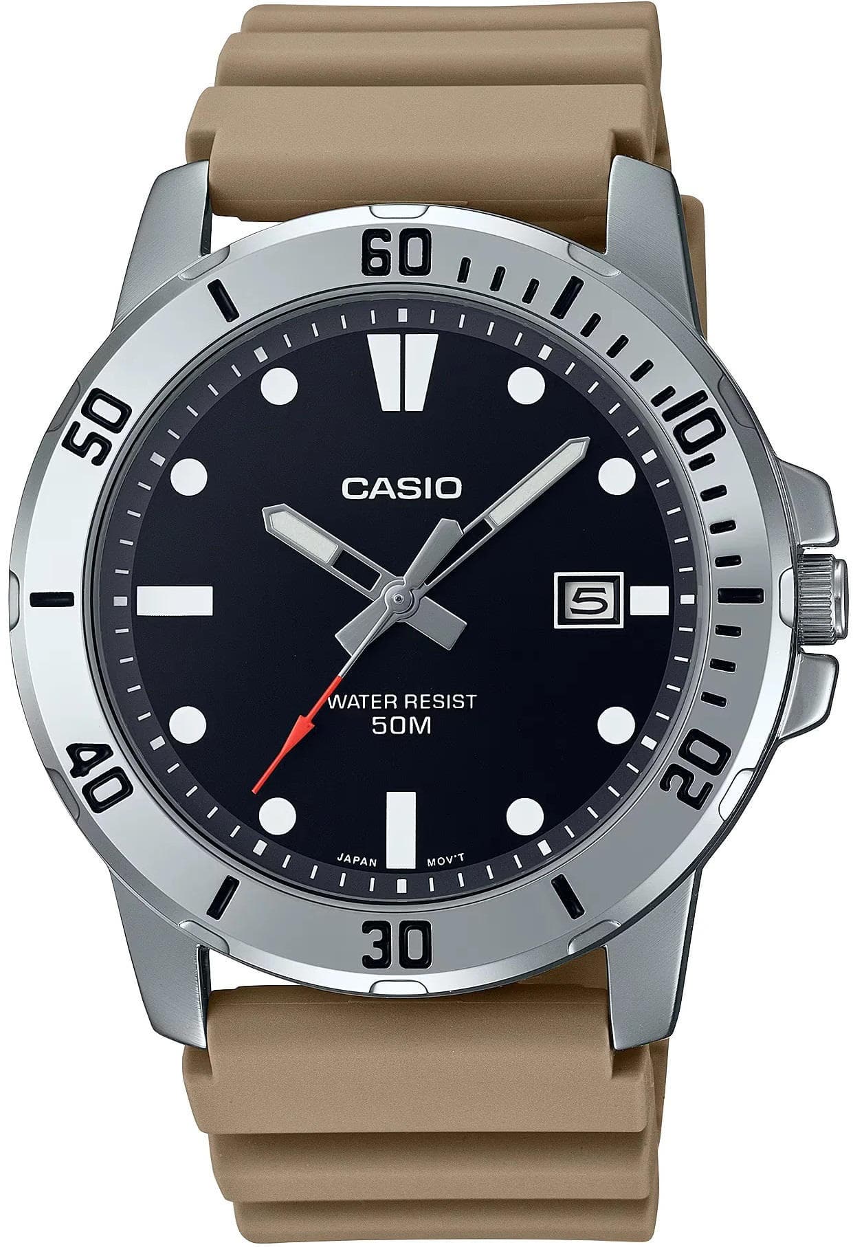 Casio Enticer Date Resin Belt Watch MTP-VD01-5EVUDF