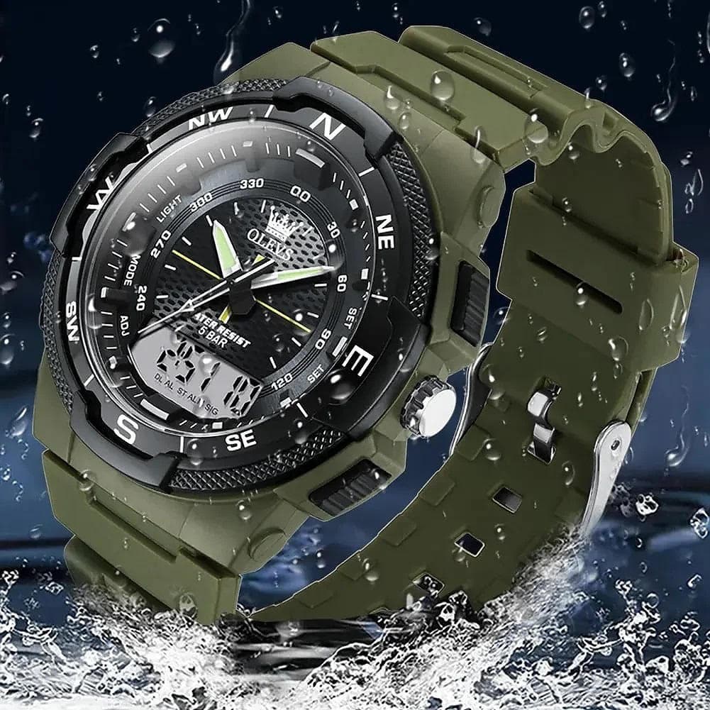 OLEVS 1107 Luxury Sport Digital Men’s Watch - Green
