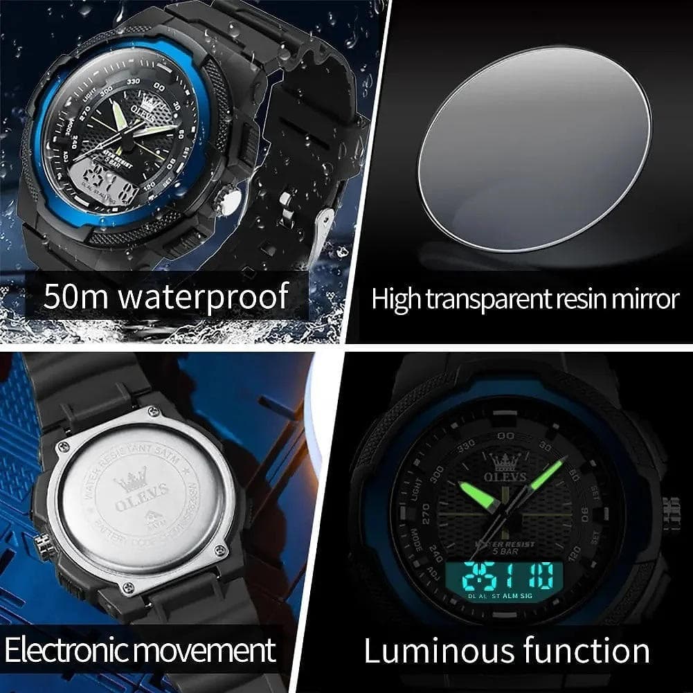 OLEVS 1107 Luxury Sport Digital Men’s Watch - Green