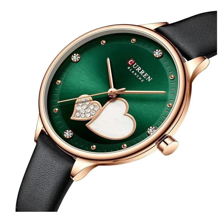 CURREN 9077 Belt Quartz Wristwatch for Women – Black & Green