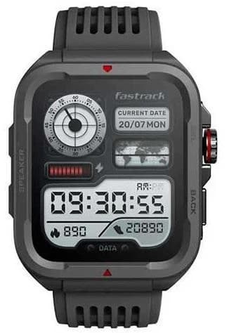 Fastrack Active 1.83" HD Display,Functional Crown,BT Calling with Advanced Chipset Rugged Smartwatch - Black