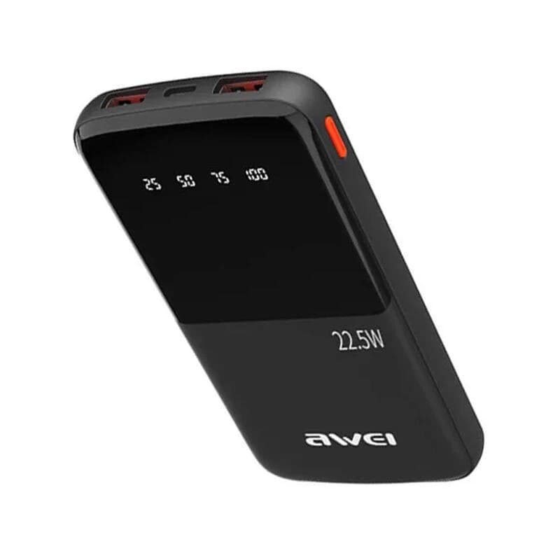 Awei 22.5W 10000mAh Digital Display Power Bank (P10K)