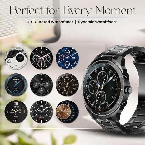 Titan Heritage Premium Smartwatch with All SS Design, 3.6 CM AMOLED Display, BT Calling, Advanced Chipset, Titan Health