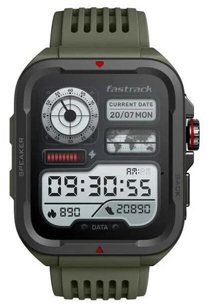 Fastrack Active 1.83" HD Display,Functional Crown,BT Calling with Advanced Chipset Rugged Smartwatch - Green