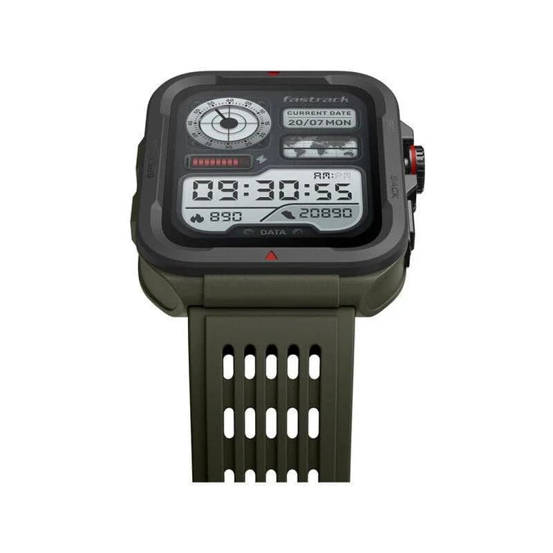 Fastrack Active 1.83" HD Display,Functional Crown,BT Calling with Advanced Chipset Rugged Smartwatch - Green