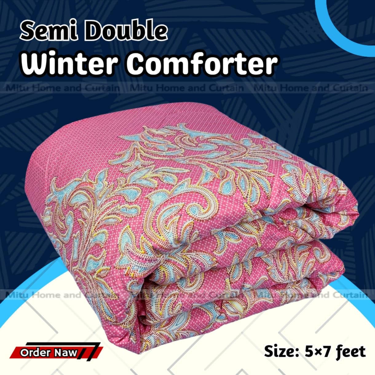 Economic Semi-Double European Cube Style Winter Comforter, 60*84 in / 5*7 ft (Soft Pink)