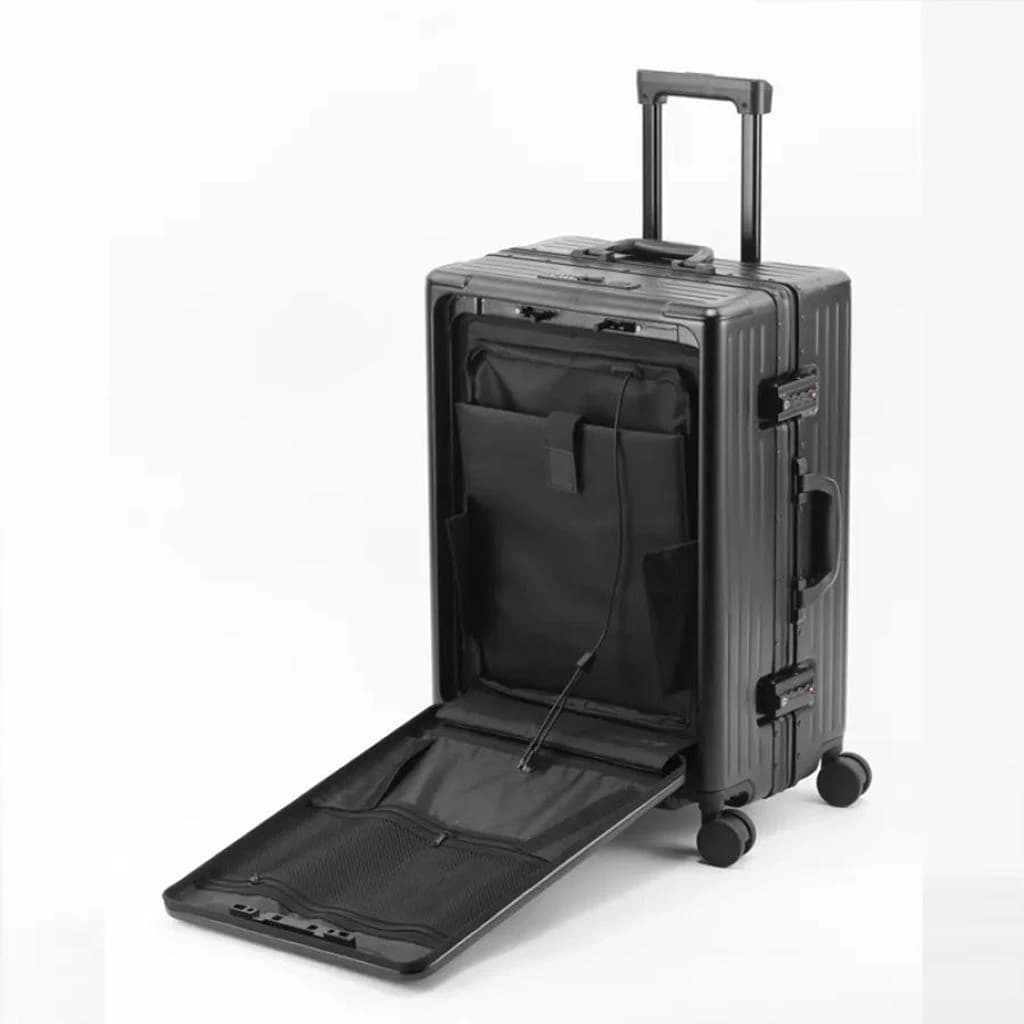 Nan Xiang 007 20 Inch Expandable Large Capacity Handle Spinner TSA Lock Laptop Travel Trolley Suitcase Luggage - Black