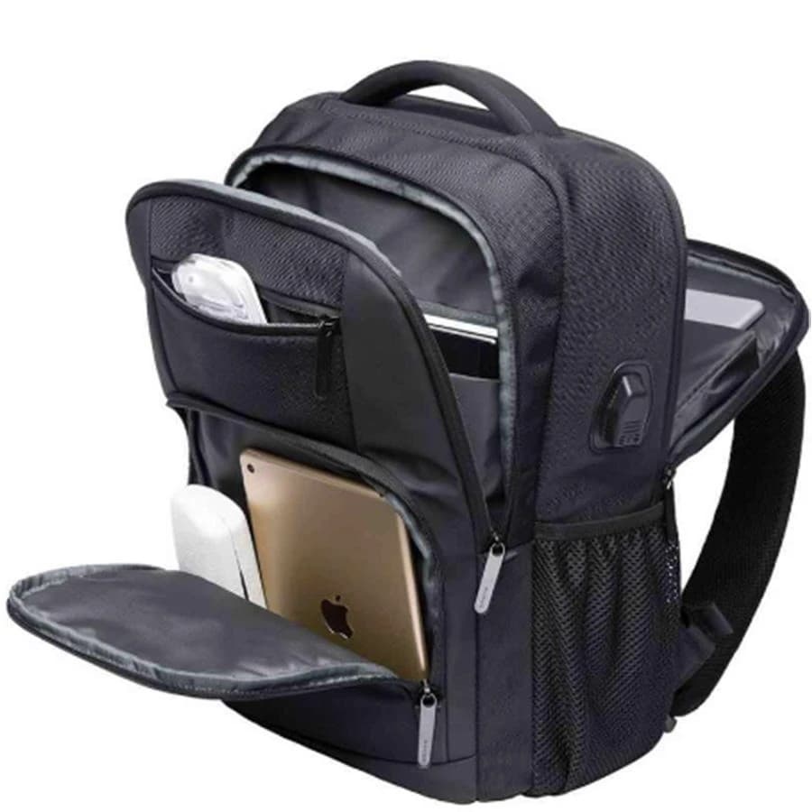BANGE BG-1921 Bag External USB Port 15.6 Inch Laptop Backpack – Grey