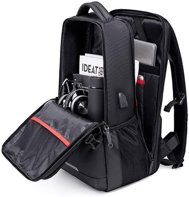 Golden Wolf GB00444 15.6-inch Laptop Multi-function Backpack with USB Port - Black