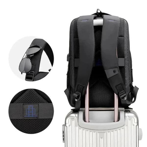 Golden Wolf GB00402 Water Resistant Laptop Business and Travel Backpack - Black