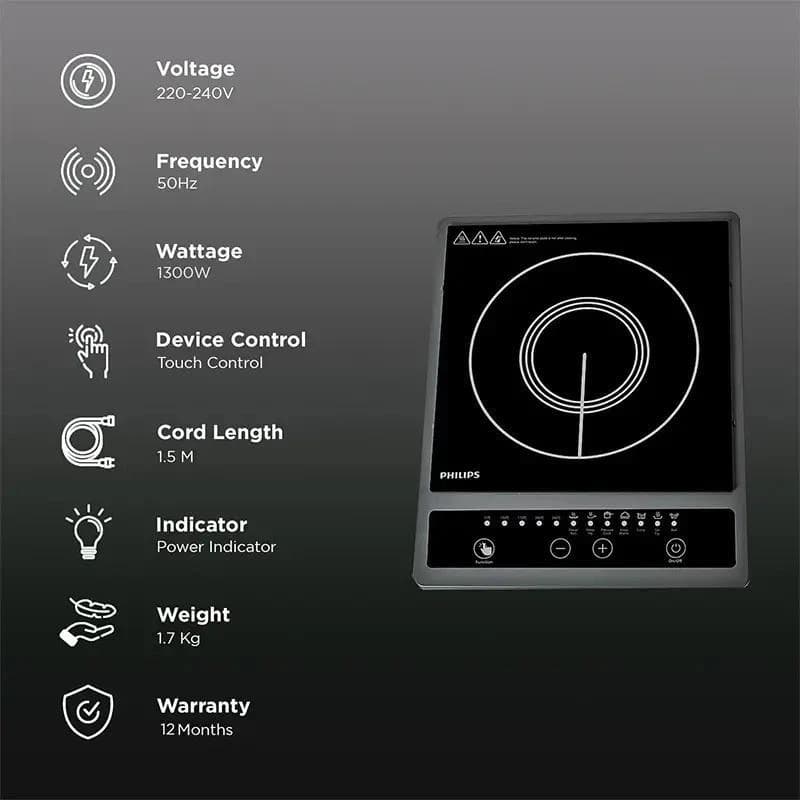 Philips HD4944 Induction Cooker 1000-Series – 1500W