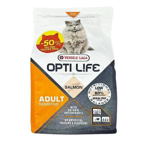 Versele-Laga Opti-Life Grain Free Cat Food Sensitive Adult Salmon 1KG