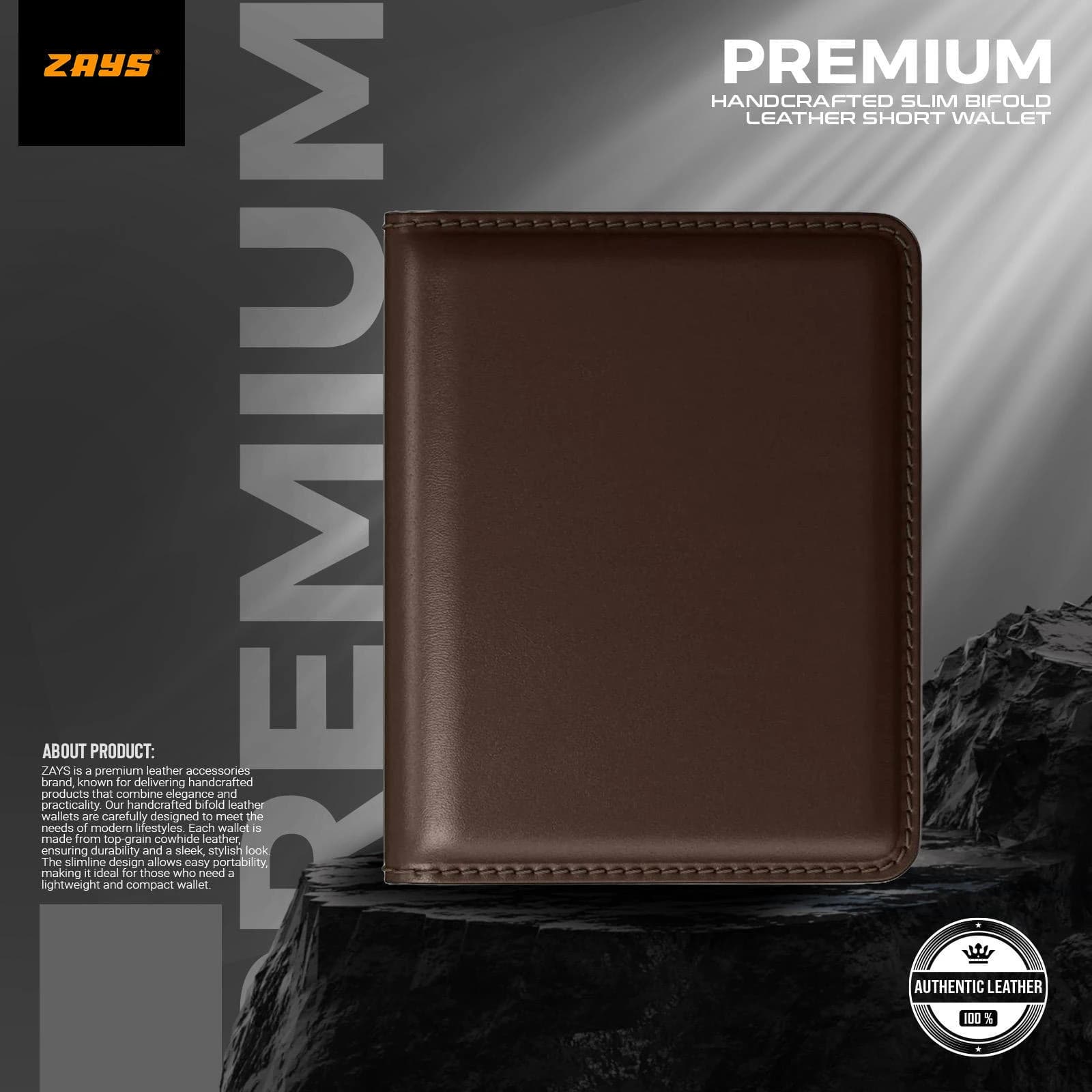 Zays Premium Leather Super Slim Card Holder - Handcrafted Durable Stylish - Credit And Debit Card Holder Slim card holder for Travel And Everyday Use (ZCW108-Chocolate)
