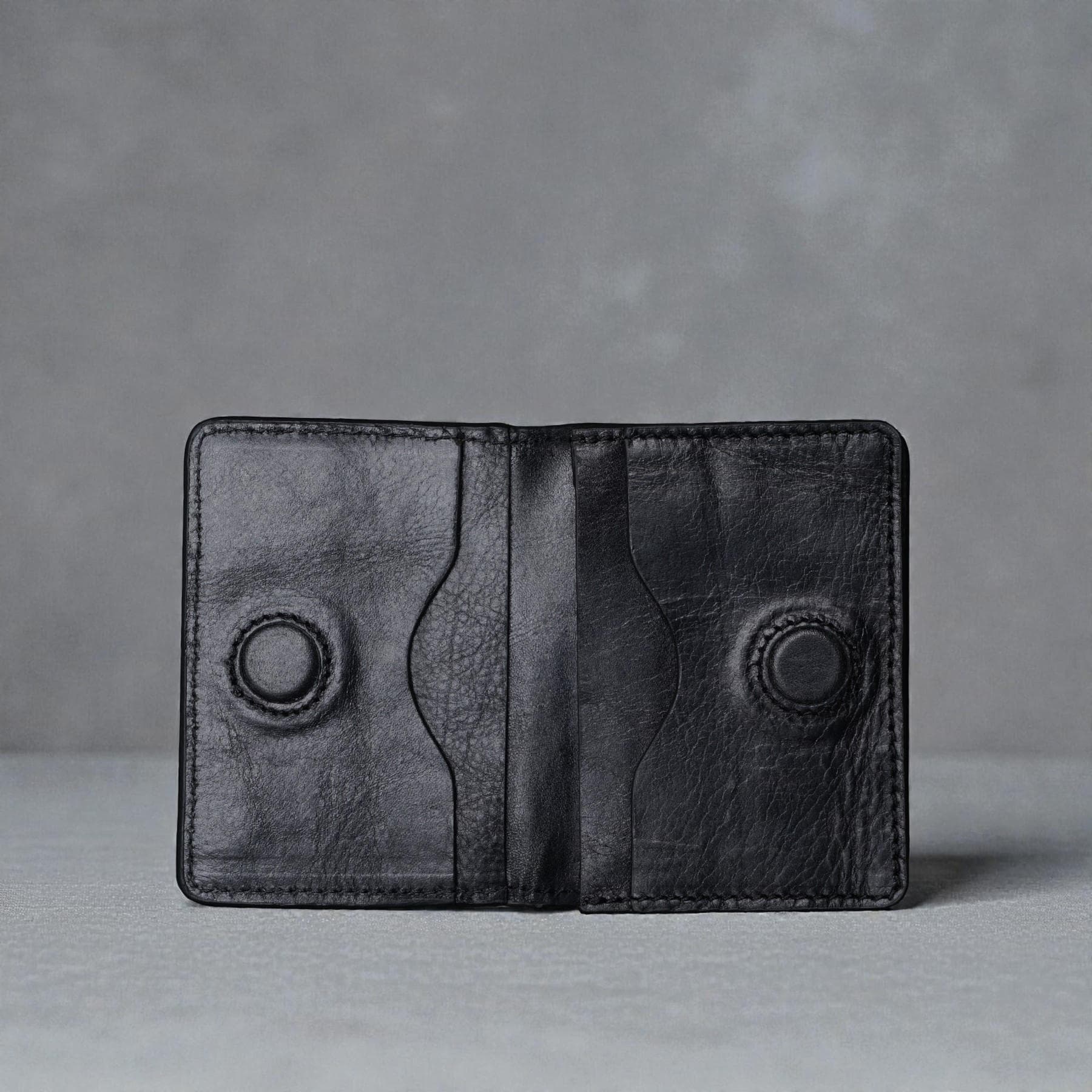 Zays Premium Leather Magnetic Card Holder - Slim and Eco-Friendly Mini Wallet for Unisex - Handmade Secure Compact and Stylish Design (ZCW109 - Black)